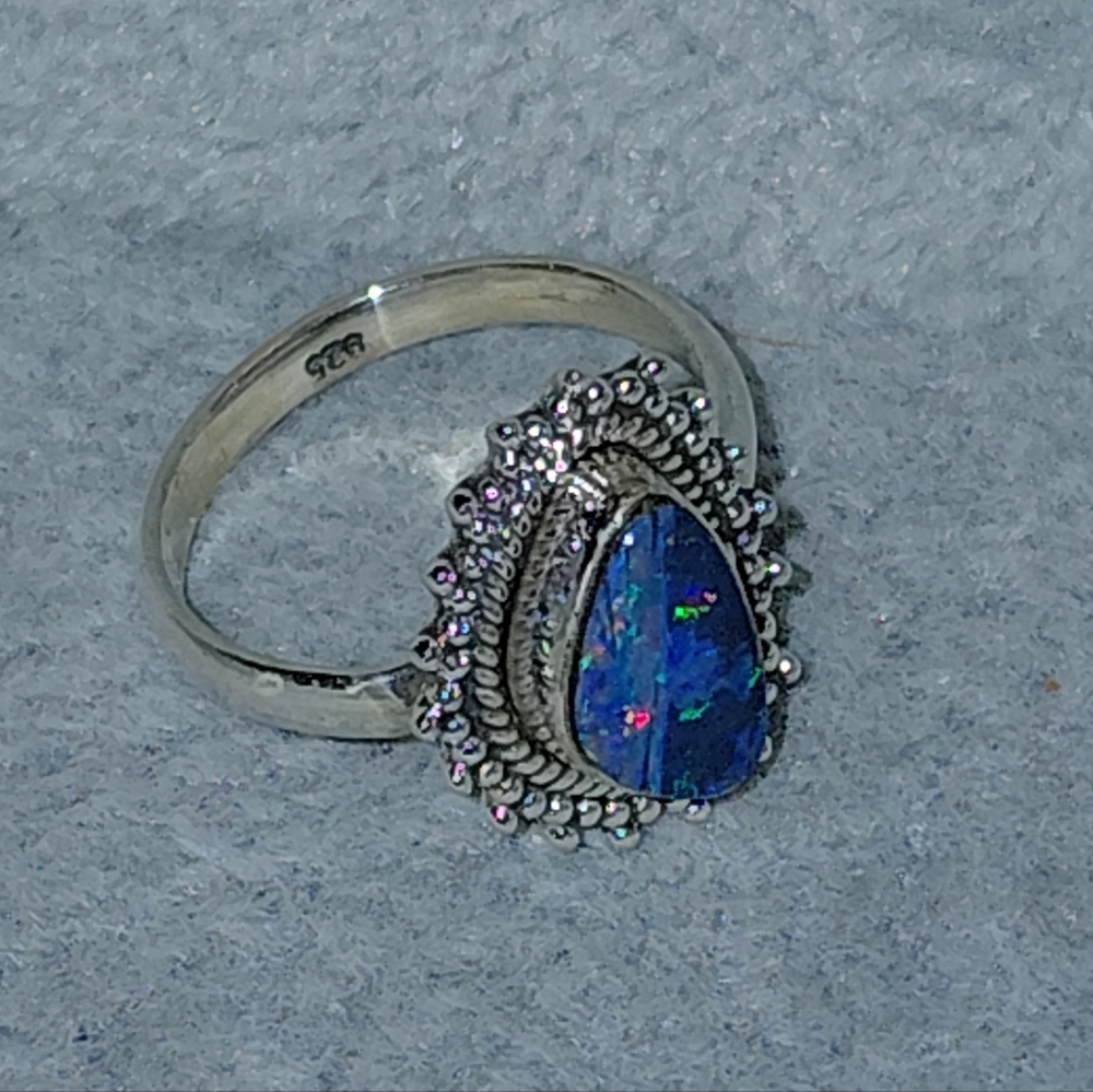 Australian Opal Silver Ring - Picture 5 of 13